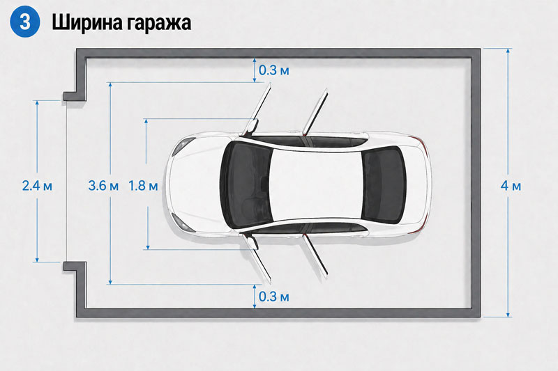 Якою має бути мінімальна комфортна ширина гаража?